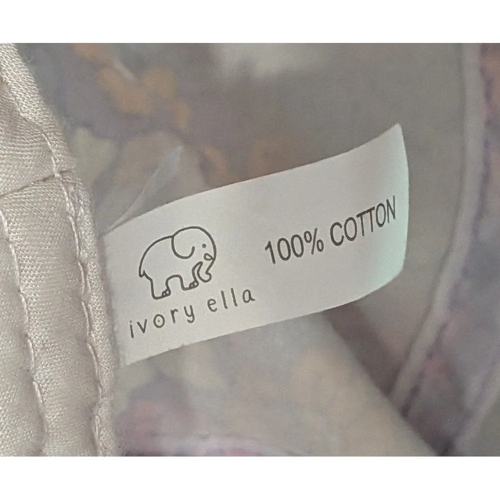 Ivory Ella Bucket Hat Womens One Size Purple Floral Cotton Excellent Festival